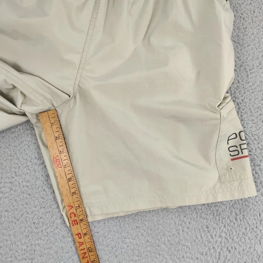 Polo Sport Board Shorts Mens XL Beige Mesh Lined Pocket Elastic Waist Drawstring